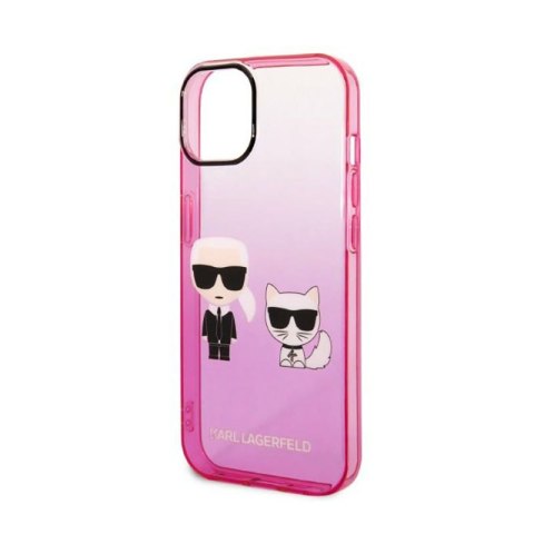 Karl Lagerfeld Gradient Ikonik Karl & Choupette - Etui iPhone 14 Plus (różowy) Karl Lagerfeld Gradient Ikonik Karl & Choupette - Etui iPhone 14 Plus (różowy)