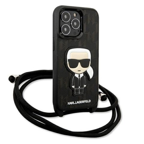 Karl Lagerfeld Monogram Leather Patch and Cord Iconik - Etui iPhone 13 Pro Karl Lagerfeld Monogram Leather Patch and Cord Iconik - Etui iPhone 13 Pro