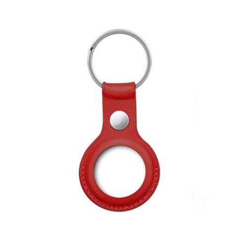 Crong Leather Case with Key Ring - Skórzane etui ochronne brelok do Apple AirTag (czerwony) Crong Leather Case with Key Ring - Skórzane etui ochronne brelok do Apple AirTag (czerwony)