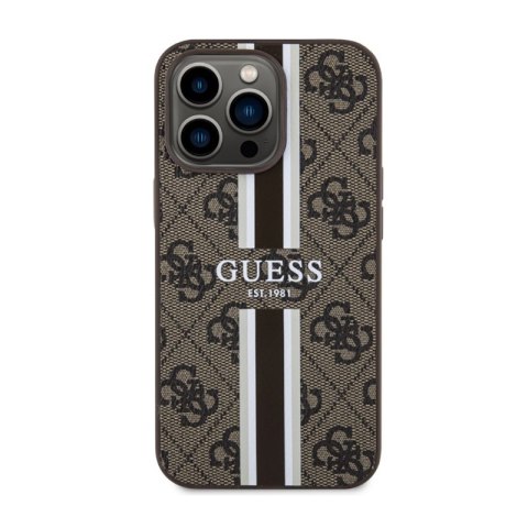 Guess 4G Printed Stripes MagSafe - Etui iPhone 13 Pro Max (Brązowy) Guess 4G Printed Stripes MagSafe - Etui iPhone 13 Pro Max (Brązowy)