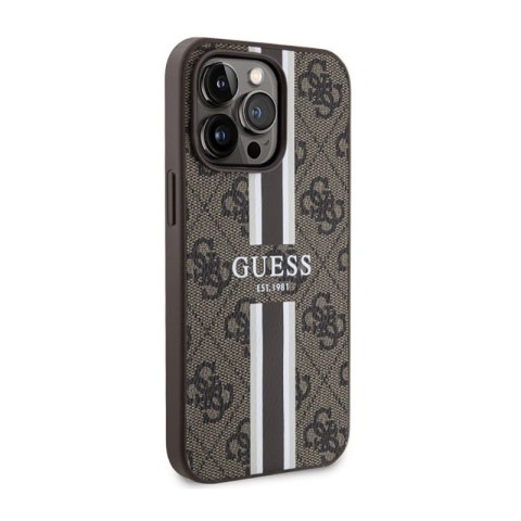 Guess 4G Printed Stripes MagSafe - Etui iPhone 13 Pro Max (Brązowy) Guess 4G Printed Stripes MagSafe - Etui iPhone 13 Pro Max (Brązowy)