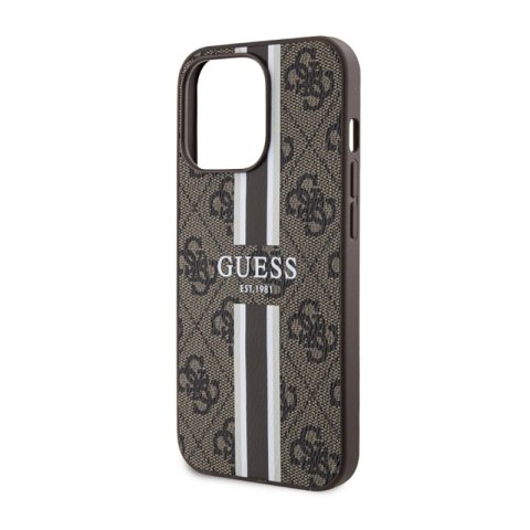 Guess 4G Printed Stripes MagSafe - Etui iPhone 13 Pro Max (Brązowy) Guess 4G Printed Stripes MagSafe - Etui iPhone 13 Pro Max (Brązowy)