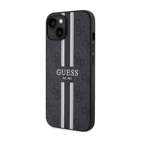 Guess 4G Printed Stripes MagSafe - Etui iPhone 14 Plus (Czarny) Guess 4G Printed Stripes MagSafe - Etui iPhone 14 Plus (Czarny)