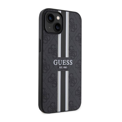 Guess 4G Printed Stripes MagSafe - Etui iPhone 14 Plus (Czarny) Guess 4G Printed Stripes MagSafe - Etui iPhone 14 Plus (Czarny)