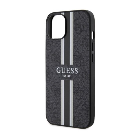 Guess 4G Printed Stripes MagSafe - Etui iPhone 14 Plus (Czarny) Guess 4G Printed Stripes MagSafe - Etui iPhone 14 Plus (Czarny)