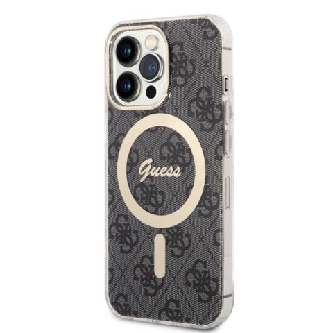 Guess Bundle Pack MagSafe 4G - Zestaw etui + ładowarka MagSafe iPhone 13 Pro Max (czarny/złoty) Guess Bundle Pack MagSafe 4G - Zestaw etui + ładowarka MagSafe iPhone 13 Pro Max (czarny/złoty)