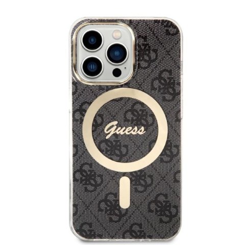 Guess Bundle Pack MagSafe 4G - Zestaw etui + ładowarka MagSafe iPhone 13 Pro Max (czarny/złoty) Guess Bundle Pack MagSafe 4G - Zestaw etui + ładowarka MagSafe iPhone 13 Pro Max (czarny/złoty)