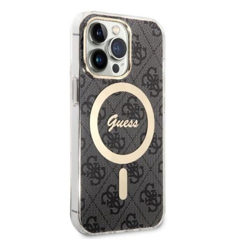 Guess Bundle Pack MagSafe 4G - Zestaw etui + ładowarka MagSafe iPhone 13 Pro Max (czarny/złoty) Guess Bundle Pack MagSafe 4G - Zestaw etui + ładowarka MagSafe iPhone 13 Pro Max (czarny/złoty)