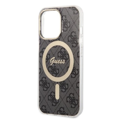 Guess Bundle Pack MagSafe 4G - Zestaw etui + ładowarka MagSafe iPhone 13 Pro Max (czarny/złoty) Guess Bundle Pack MagSafe 4G - Zestaw etui + ładowarka MagSafe iPhone 13 Pro Max (czarny/złoty)