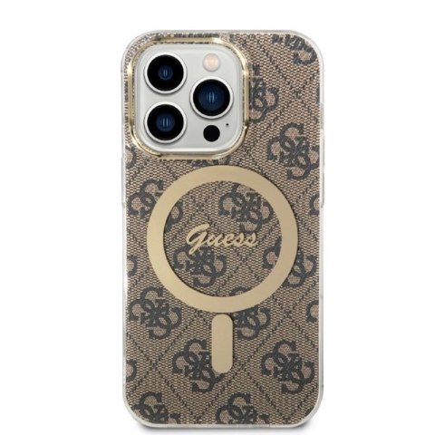 Guess Bundle Pack MagSafe 4G - Zestaw etui + ładowarka MagSafe iPhone 14 Pro (brązowy/złoty) Guess Bundle Pack MagSafe 4G - Zestaw etui + ładowarka MagSafe iPhone 14 Pro (brązowy/złoty)