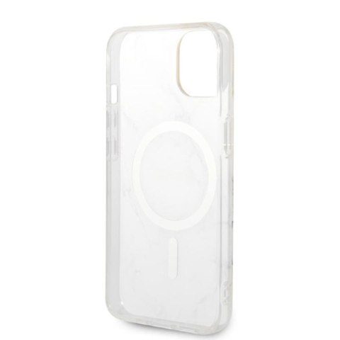 Guess Bundle Pack MagSafe IML Marble - Zestaw etui + ładowarka MagSafe iPhone 14 Plus (biały/złoty) Guess Bundle Pack MagSafe IML Marble - Zestaw etui + ładowarka MagSafe iPhone 14 Plus (biały/złoty)