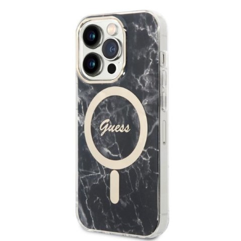 Guess Bundle Pack MagSafe IML Marble - Zestaw etui + ładowarka MagSafe iPhone 14 Pro (czarny/złoty) Guess Bundle Pack MagSafe IML Marble - Zestaw etui + ładowarka MagSafe iPhone 14 Pro (czarny/złoty)