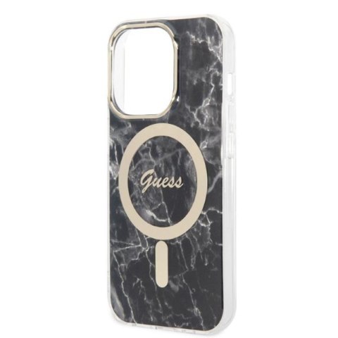 Guess Bundle Pack MagSafe IML Marble - Zestaw etui + ładowarka MagSafe iPhone 14 Pro (czarny/złoty) Guess Bundle Pack MagSafe IML Marble - Zestaw etui + ładowarka MagSafe iPhone 14 Pro (czarny/złoty)