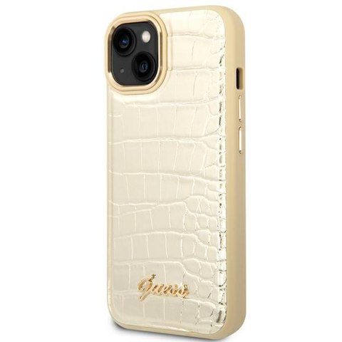 Guess Croco Collection - Etui iPhone 14 Plus (złoty) Guess Croco Collection - Etui iPhone 14 Plus (złoty)
