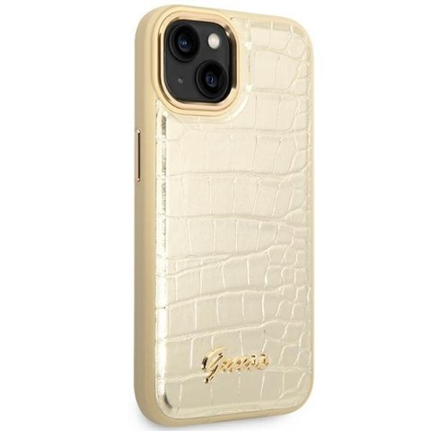 Guess Croco Collection - Etui iPhone 14 Plus (złoty) Guess Croco Collection - Etui iPhone 14 Plus (złoty)