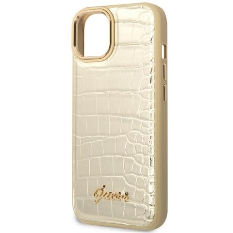 Guess Croco Collection - Etui iPhone 14 Plus (złoty) Guess Croco Collection - Etui iPhone 14 Plus (złoty)