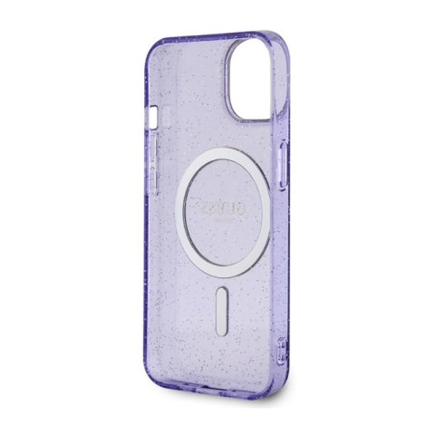 Guess Glitter Gold MagSafe - Etui iPhone 14 Plus (Purpurowy) Guess Glitter Gold MagSafe - Etui iPhone 14 Plus (Purpurowy)