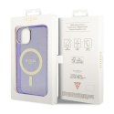 Guess Glitter Gold MagSafe - Etui iPhone 14 Plus (Purpurowy)