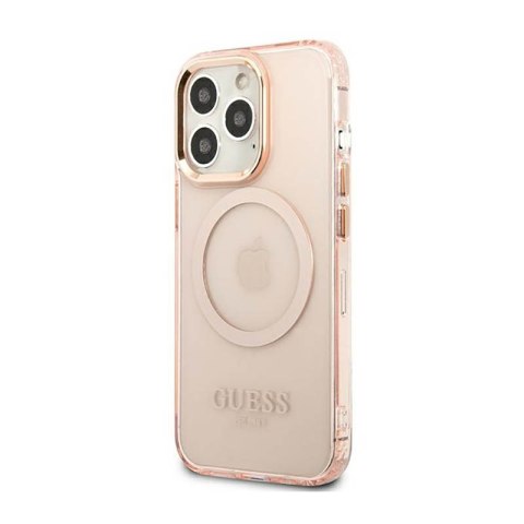Guess Gold Outline Translucent MagSafe - Etui iPhone 13 Pro (różowy) Guess Gold Outline Translucent MagSafe - Etui iPhone 13 Pro (różowy)