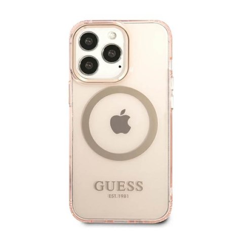 Guess Gold Outline Translucent MagSafe - Etui iPhone 13 Pro (różowy) Guess Gold Outline Translucent MagSafe - Etui iPhone 13 Pro (różowy)