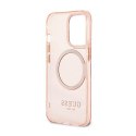 Guess Gold Outline Translucent MagSafe - Etui iPhone 13 Pro (różowy)