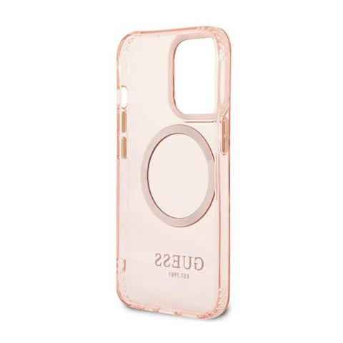 Guess Gold Outline Translucent MagSafe - Etui iPhone 13 Pro (różowy) Guess Gold Outline Translucent MagSafe - Etui iPhone 13 Pro (różowy)