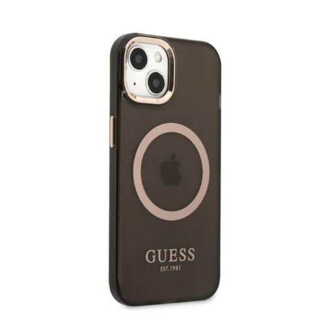 Guess Gold Outline Translucent MagSafe - Etui iPhone 13 (czarny) Guess Gold Outline Translucent MagSafe - Etui iPhone 13 (czarny)