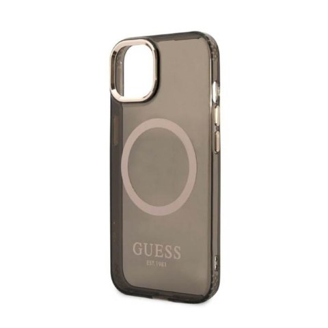 Guess Gold Outline Translucent MagSafe - Etui iPhone 13 (czarny) Guess Gold Outline Translucent MagSafe - Etui iPhone 13 (czarny)