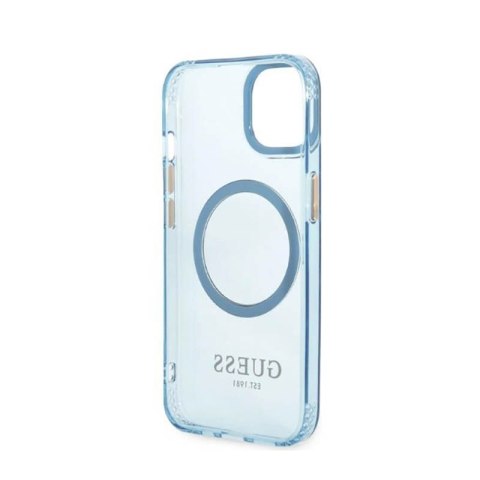 Guess Gold Outline Translucent MagSafe - Etui iPhone 13 (niebieski) Guess Gold Outline Translucent MagSafe - Etui iPhone 13 (niebieski)