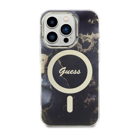 Guess Golden Marble MagSafe - Etui iPhone 14 Pro (Czarny) Guess Golden Marble MagSafe - Etui iPhone 14 Pro (Czarny)