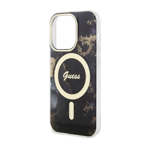 Guess Golden Marble MagSafe - Etui iPhone 14 Pro (Czarny) Guess Golden Marble MagSafe - Etui iPhone 14 Pro (Czarny)