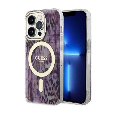 Guess Leopard MagSafe - Etui iPhone 14 Pro Max (Różowy) Guess Leopard MagSafe - Etui iPhone 14 Pro Max (Różowy)