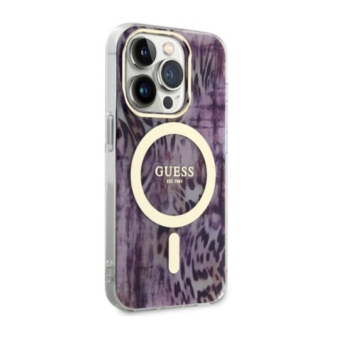 Guess Leopard MagSafe - Etui iPhone 14 Pro Max (Różowy) Guess Leopard MagSafe - Etui iPhone 14 Pro Max (Różowy)