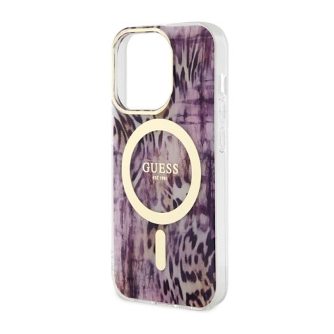 Guess Leopard MagSafe - Etui iPhone 14 Pro Max (Różowy) Guess Leopard MagSafe - Etui iPhone 14 Pro Max (Różowy)