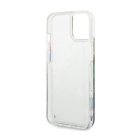 Guess Liquid Glitter Flower - Etui iPhone 14 Plus (niebieski) Guess Liquid Glitter Flower - Etui iPhone 14 Plus (niebieski)