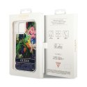 Guess Liquid Glitter Flower - Etui iPhone 14 Plus (niebieski)