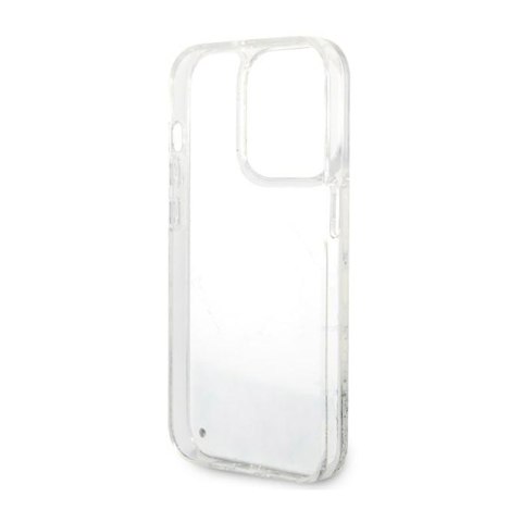Guess Liquid Glitter Marble - Etui iPhone 14 Pro (Biały) Guess Liquid Glitter Marble - Etui iPhone 14 Pro (Biały)