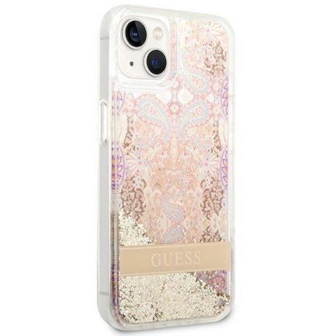 Guess Liquid Glitter Paisley - Etui iPhone 14 Plus (złoty) Guess Liquid Glitter Paisley - Etui iPhone 14 Plus (złoty)