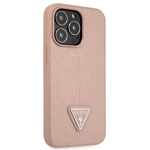 Guess Saffiano Triangle Logo Case - Etui iPhone 13 Pro (różowy) Guess Saffiano Triangle Logo Case - Etui iPhone 13 Pro (różowy)