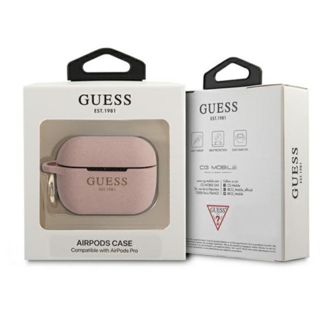 Guess Silicone Glitter Case Est - Etui Airpods Pro (różowy) Guess Silicone Glitter Case Est - Etui Airpods Pro (różowy)