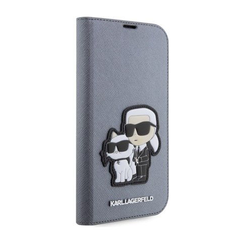 Karl Lagerfeld Booktype NFT Saffiano Karl & Choupette - Etui iPhone 14 Pro Max (Srebrny) Karl Lagerfeld Booktype NFT Saffiano Karl & Choupette - Etui iPhone 14 Pro Max (Srebrny)