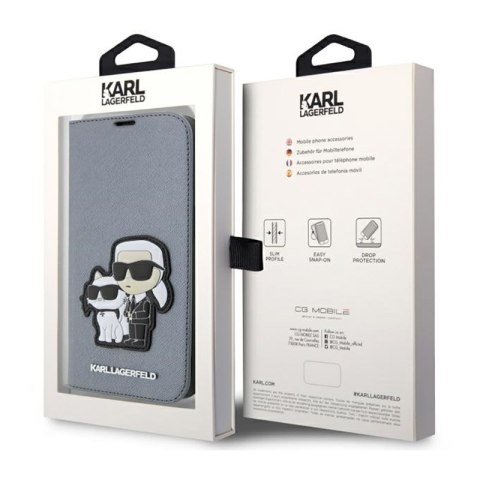 Karl Lagerfeld Booktype NFT Saffiano Karl & Choupette - Etui iPhone 14 Pro Max (Srebrny) Karl Lagerfeld Booktype NFT Saffiano Karl & Choupette - Etui iPhone 14 Pro Max (Srebrny)