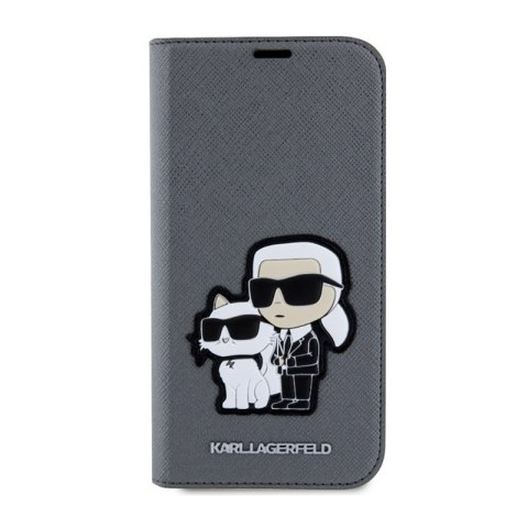 Karl Lagerfeld Booktype NFT Saffiano Karl & Choupette - Etui iPhone 14 (Srebrny) Karl Lagerfeld Booktype NFT Saffiano Karl & Choupette - Etui iPhone 14 (Srebrny)