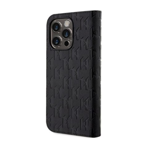 Karl Lagerfeld Booktype Saffiano Monogram - Etui iPhone 14 Pro Max (Czarny) Karl Lagerfeld Booktype Saffiano Monogram - Etui iPhone 14 Pro Max (Czarny)