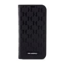 Karl Lagerfeld Booktype Saffiano Monogram - Etui iPhone 14 Pro Max (Czarny)