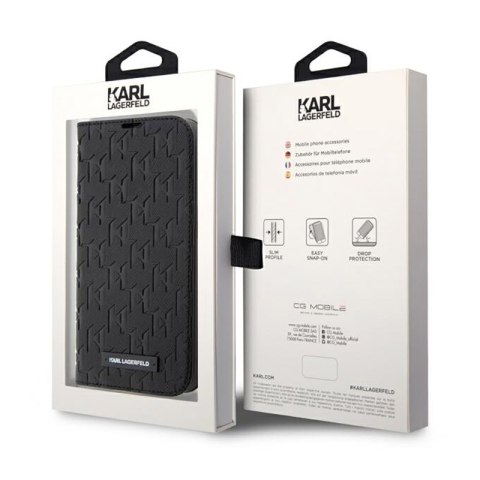 Karl Lagerfeld Booktype Saffiano Monogram - Etui iPhone 14 Pro Max (Czarny) Karl Lagerfeld Booktype Saffiano Monogram - Etui iPhone 14 Pro Max (Czarny)