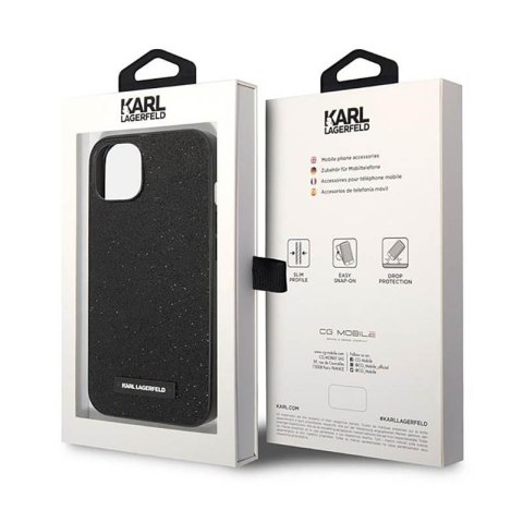 Karl Lagerfeld Glitter Plaque Logo - Etui iPhone 14 Plus (czarny) Karl Lagerfeld Glitter Plaque Logo - Etui iPhone 14 Plus (czarny)