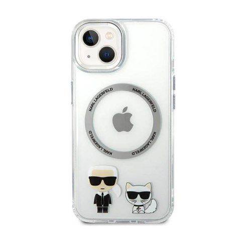 Karl Lagerfeld Karl & Choupette Aluminium MagSafe - Etui iPhone 14 Plus (przezroczysty) Karl Lagerfeld Karl & Choupette Aluminium MagSafe - Etui iPhone 14 Plus (przezroczysty)