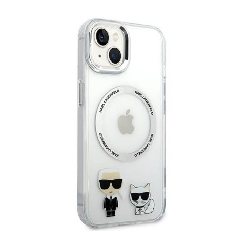 Karl Lagerfeld Karl & Choupette Aluminium MagSafe - Etui iPhone 14 Plus (przezroczysty) Karl Lagerfeld Karl & Choupette Aluminium MagSafe - Etui iPhone 14 Plus (przezroczysty)