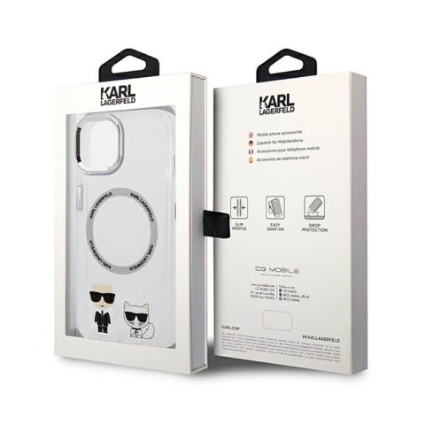 Karl Lagerfeld Karl & Choupette Aluminium MagSafe - Etui iPhone 14 Plus (przezroczysty) Karl Lagerfeld Karl & Choupette Aluminium MagSafe - Etui iPhone 14 Plus (przezroczysty)